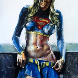 Supergirl - Óleo sobre tela, 50cm x 70cm.